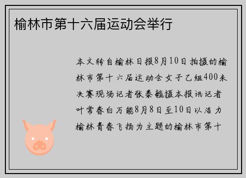 榆林市第十六届运动会举行